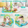 UMIKU Baby Gym Play Mats Baby Toys Tummy Time Mat Musical Activity Center for Newborn Infant Piano Babies Play Mat Music & Light Newborn Infant Gifts for Babies 0-3 6 9 12 Months Dinosaur Style