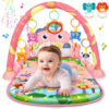 UMIKU Baby Gym Play Mats Baby Toys Tummy Time Mat Musical Activity Center for Newborn Infant Piano Babies Play Mat Music & Light Newborn Infant Gifts for Babies 0-3 6 9 12 Months Dinosaur Style