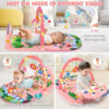 UMIKU Baby Gym Play Mats Baby Toys Tummy Time Mat Musical Activity Center for Newborn Infant Piano Babies Play Mat Music & Light Newborn Infant Gifts for Babies 0-3 6 9 12 Months Dinosaur Style