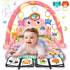 UMIKU Baby Gym Play Mats Baby Toys Tummy Time Mat Musical Activity Center for Newborn Infant Piano Babies Play Mat Music & Light Newborn Infant Gifts for Babies 0-3 6 9 12 Months Dinosaur Style