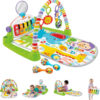 Fisher-Price Baby Playmat Deluxe Kick & Play Piano Gym for Learning & 2 Maracas Soft Rattles for Newborn to Toddler Play Ages 0+ Months