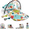 Fisher-Price Baby Playmat Deluxe Kick & Play Piano Gym for Learning & 2 Maracas Soft Rattles for Newborn to Toddler Play Ages 0+ Months