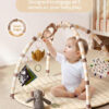 Blissful Diary Baby Play Gym Mat, Tummy Time Mat with 6 Detachable Toys for Stage-Based Sensory & Motor Skill Development, Baby Activity Mat Easy to Install & Clean, Baby Essentials Gift, Sage Green