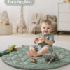 Blissful Diary Baby Play Gym Mat, Tummy Time Mat with 6 Detachable Toys for Stage-Based Sensory & Motor Skill Development, Baby Activity Mat Easy to Install & Clean, Baby Essentials Gift, Sage Green