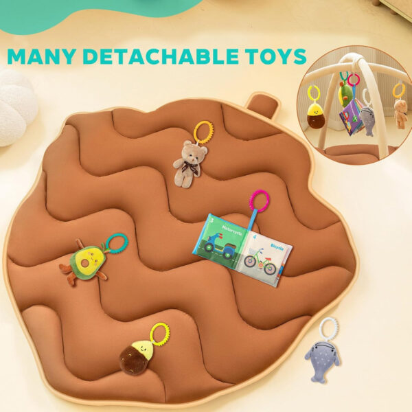 50x43 in Large Baby Play Mat, Thickened Baby Play Gym & Activity Mat – Enhance Motor Skills with Many Detachable Toys! Infant Gift for Sensory Development & Tummy Time Fun! Pinecone Shaped