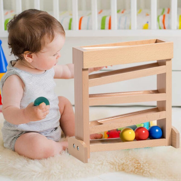 Adena Montessori Play Kit for 3-4 Months Baby,8 in 1 Wooden Learning Educational Toys for Toddler,Include Framed Mirror Book,High-Contrast Cards and More,Christmas Birthday Gift for Boys Girls