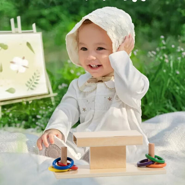 Adena Montessori Play Kit for 3-4 Months Baby,8 in 1 Wooden Learning Educational Toys for Toddler,Include Framed Mirror Book,High-Contrast Cards and More,Christmas Birthday Gift for Boys Girls