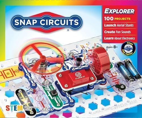 688b132f2bfa3b22e970ce720457bbd6ac187189ba21730e47824.jpg Snap Circuits Jr. SC-100 Electronics Exploration Kit, Over 100 Projects, Full Color Project Manual, 28 Parts, STEM Educational Toy for Kids 8 +