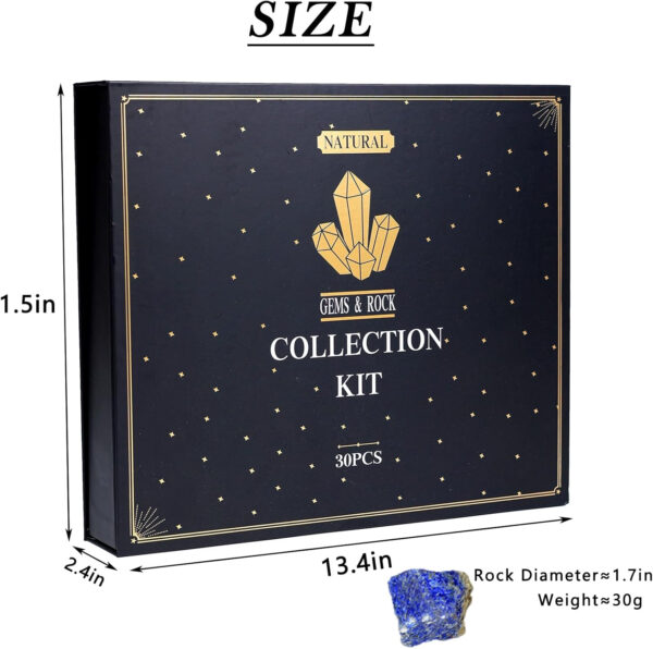Rock Collection for Kids - 30 Pcs Rocks, Gemstones & Crystals Kit with Learning Guide,Mineral Education Set Geology Science STEM Toys, Earth Science Activity,Gifts for Boys & Girls