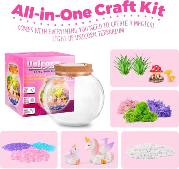 688b1379a55ccfd26890f1a1bdad0c1c72e8dafd7c082326ee4a4.jpg Unicorn Gifts for Girls - Light up Unicorn Terrarium Kit for Kids - DIY Unicorn Arts & Crafts Toy - Birthday Gifts for Kids Age 5 6 7 8-12 Year Old Girl Gift