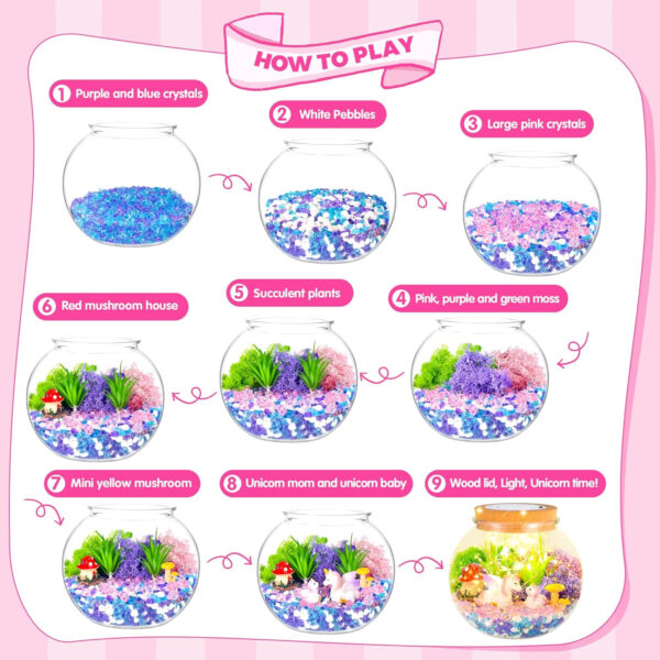 688b137ef1ec9da4ec9d72b1454cdac1a748a284556897b53c084.jpg Unicorn Gifts for Girls - Light up Unicorn Terrarium Kit for Kids - DIY Unicorn Arts & Crafts Toy - Birthday Gifts for Kids Age 5 6 7 8-12 Year Old Girl Gift