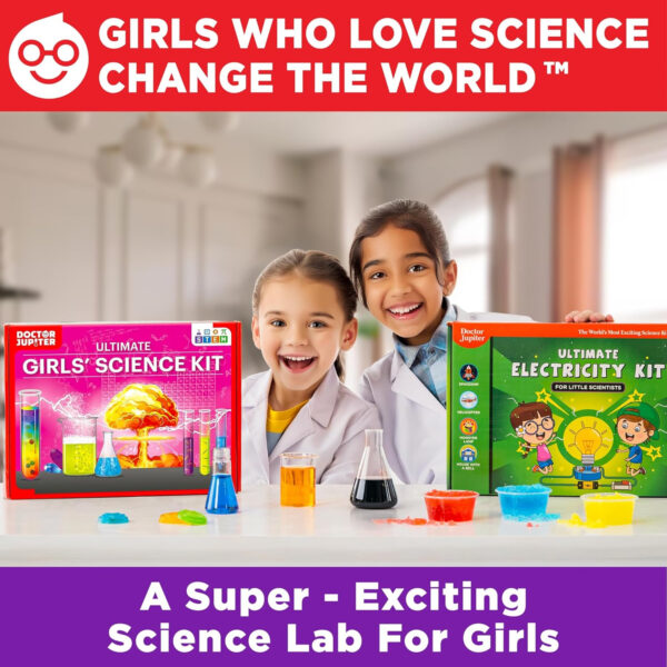 Doctor Jupiter Girls First Science Experiment Kit for Kids Ages 4-5-6-7-8| Birthday Gift Ideas for 4+ Year Old Girls| STEM Learning & Educational Toys