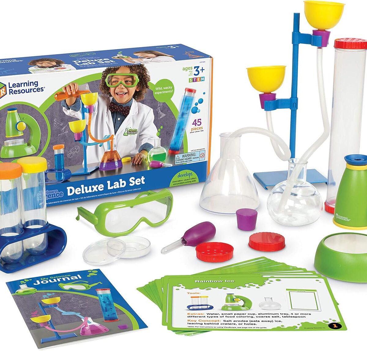 Learning Resources Primary Science Deluxe Lab Set - 45 Pieces, Ages 3+ Preschool Science Kit, STEM Toys, Science Experiments for Kids, Preschool Learning Toys
