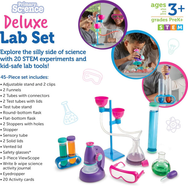 Learning Resources Primary Science Deluxe Lab Set - 45 Pieces, Ages 3+ Preschool Science Kit, STEM Toys, Science Experiments for Kids, Preschool Learning Toys