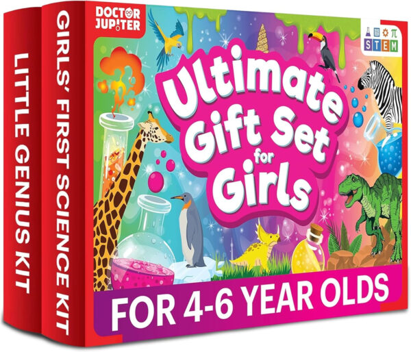 Doctor Jupiter Girls First Science Experiment Kit for Kids Ages 4-5-6-7-8| Birthday Gift Ideas for 4+ Year Old Girls| STEM Learning & Educational Toys