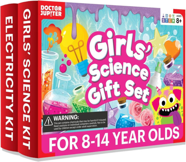 Doctor Jupiter Girls First Science Experiment Kit for Kids Ages 4-5-6-7-8| Birthday Gift Ideas for 4+ Year Old Girls| STEM Learning & Educational Toys
