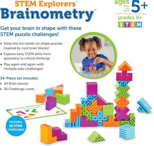 688b15c8ba91c395383d100b7b6267a08d6eb036e56f09539c458.jpg Learning Resources STEM Explorers Brainometry - 3d Puzzle, Brain Games, Brainteaser, Building Logic Toys, Gifts For Boys and Girls, Fine Motor Skills , Math Manipulatives, Back to School