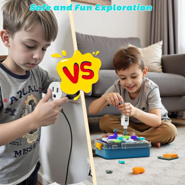Science Kits for Kids Age 5-7 8-12, STEM Educational Learning Toys with 58 Circuit Parts, Over 520 Projects, Travel Sensory Table Fidget Toy for Boys Girls Birthday Gifts Ages 3 4 5 6 7 8 9 10 11 12