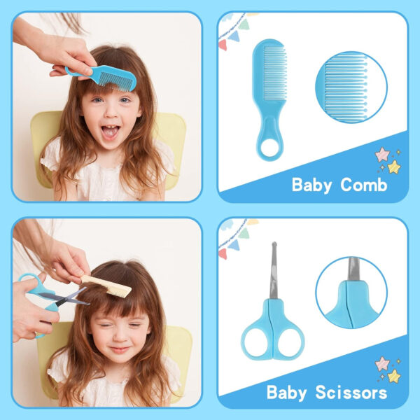 Baby Grooming Kit, Infant Safety Care Set with Hair Brush Comb Nail Clipper Nasal Aspirator,Baby Essentials Kit for Newborn Girls Boys