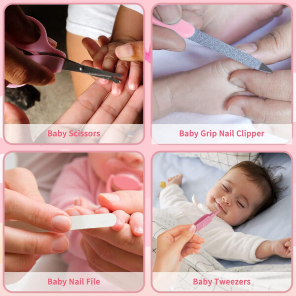 Baby Grooming Kit, Infant Safety Care Set with Hair Brush Comb Nail Clipper Nasal Aspirator,Baby Essentials Kit for Newborn Girls Boys