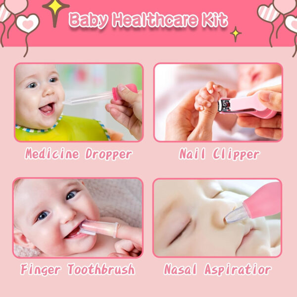 Baby Grooming Kit, Infant Safety Care Set with Hair Brush Comb Nail Clipper Nasal Aspirator,Baby Essentials Kit for Newborn Girls Boys