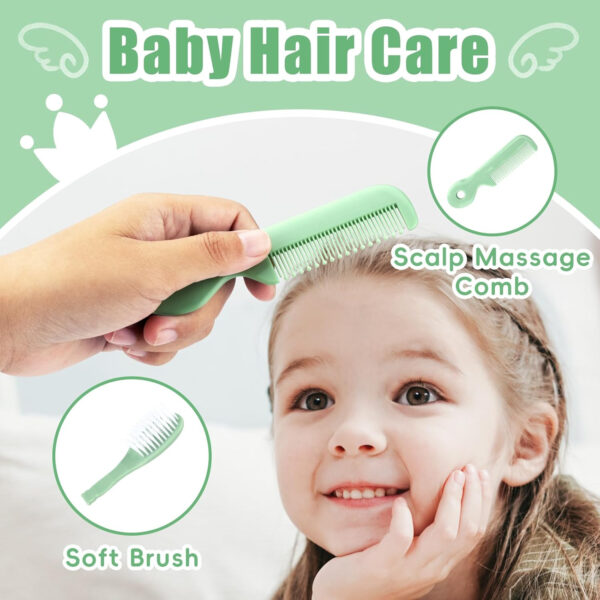 Baby Grooming Kit, Infant Safety Care Set with Hair Brush Comb Nail Clipper Nasal Aspirator,Baby Essentials Kit for Newborn Girls Boys