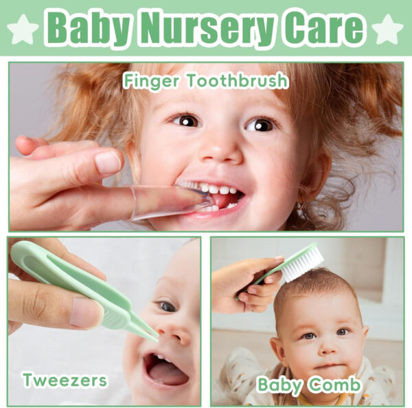 Baby Grooming Kit, Infant Safety Care Set with Hair Brush Comb Nail Clipper Nasal Aspirator,Baby Essentials Kit for Newborn Girls Boys