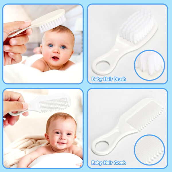 Baby Grooming Kit, Infant Safety Care Set with Hair Brush Comb Nail Clipper Nasal Aspirator,Baby Essentials Kit for Newborn Girls Boys