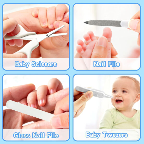 Baby Grooming Kit, Infant Safety Care Set with Hair Brush Comb Nail Clipper Nasal Aspirator,Baby Essentials Kit for Newborn Girls Boys