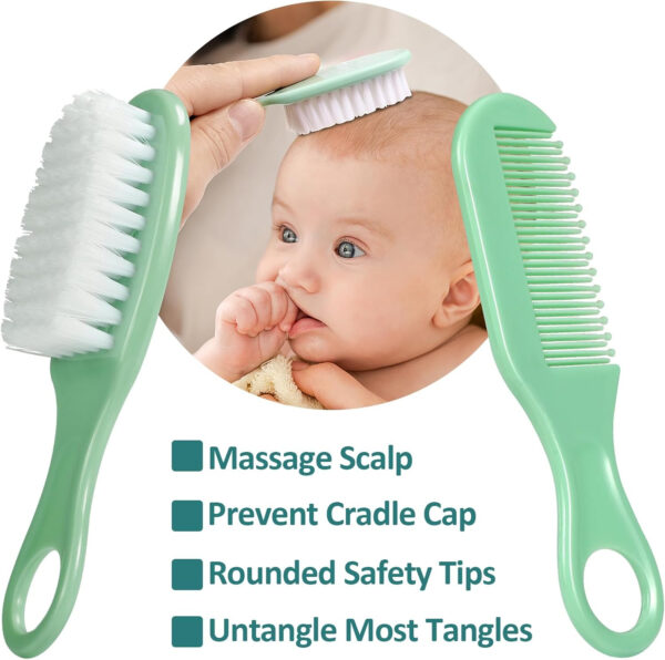 Baby Grooming Kit, Infant Safety Care Set with Hair Brush Comb Nail Clipper Nasal Aspirator,Baby Essentials Kit for Newborn Girls Boys (Blue)