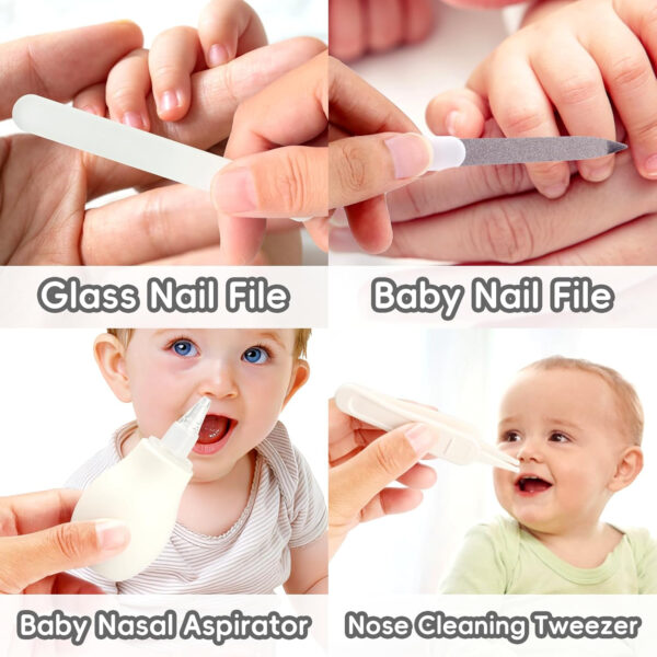 Baby Grooming Kit, Infant Safety Care Set with Hair Brush Comb Nail Clipper Nasal Aspirator,Baby Essentials Kit for Newborn Girls Boys (Blue)