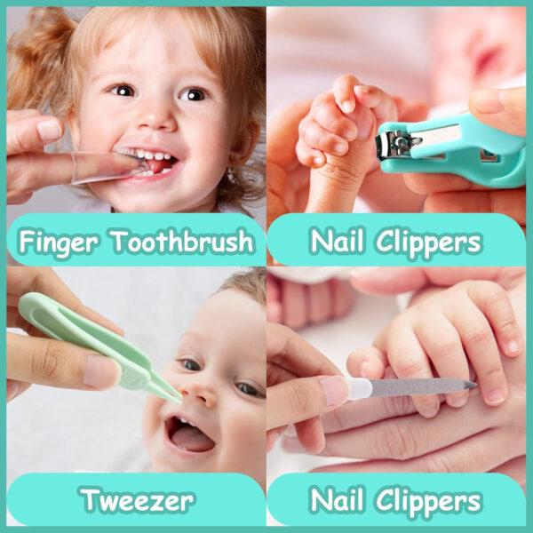 Baby Grooming Kit, Infant Safety Care Set with Hair Brush Comb Nail Clipper Nasal Aspirator,Baby Essentials Kit for Newborn Girls Boys