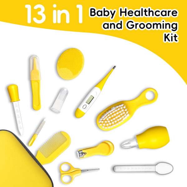 Baby Grooming Kit, Infant Safety Care Set with Hair Brush Comb Nail Clipper Nasal Aspirator,Baby Essentials Kit for Newborn Girls Boys