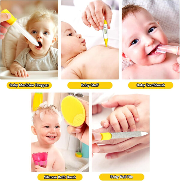 Baby Grooming Kit, Infant Safety Care Set with Hair Brush Comb Nail Clipper Nasal Aspirator,Baby Essentials Kit for Newborn Girls Boys