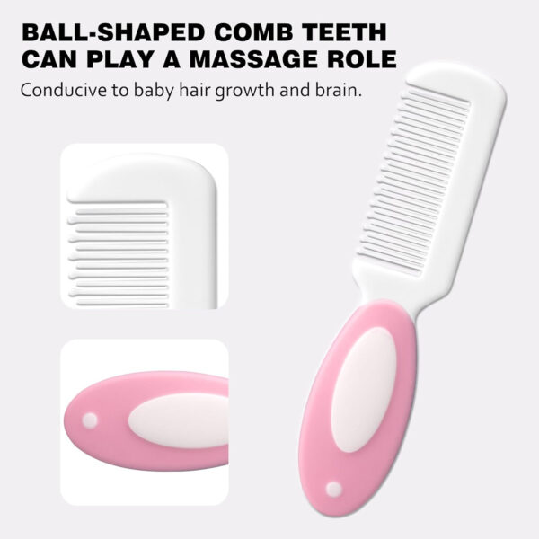 Baby Grooming Kit,Baby Health Care Kit,Baby Brush Soft Bristles 5 pcs Baby Nail Kit Nursery Care Kit Baby Hair Brush Hair Comb Nail Kit Safety Cutter Nail Clipper Set Pink