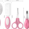 Baby Grooming Kit,Baby Health Care Kit,Baby Brush Soft Bristles 5 pcs Baby Nail Kit Nursery Care Kit Baby Hair Brush Hair Comb Nail Kit Safety Cutter Nail Clipper Set Pink