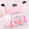 Baby Grooming Kit,Baby Health Care Kit,Baby Brush Soft Bristles 5 pcs Baby Nail Kit Nursery Care Kit Baby Hair Brush Hair Comb Nail Kit Safety Cutter Nail Clipper Set Pink