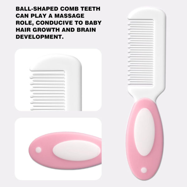 Baby Grooming Kit,Baby Health Care Kit,Baby Brush Soft Bristles 5 pcs Baby Nail Kit Nursery Care Kit Baby Hair Brush Hair Comb Nail Kit Safety Cutter Nail Clipper Set Pink
