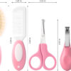 Baby Grooming Kit,Baby Health Care Kit,Baby Brush Soft Bristles 5 pcs Baby Nail Kit Nursery Care Kit Baby Hair Brush Hair Comb Nail Kit Safety Cutter Nail Clipper Set Pink