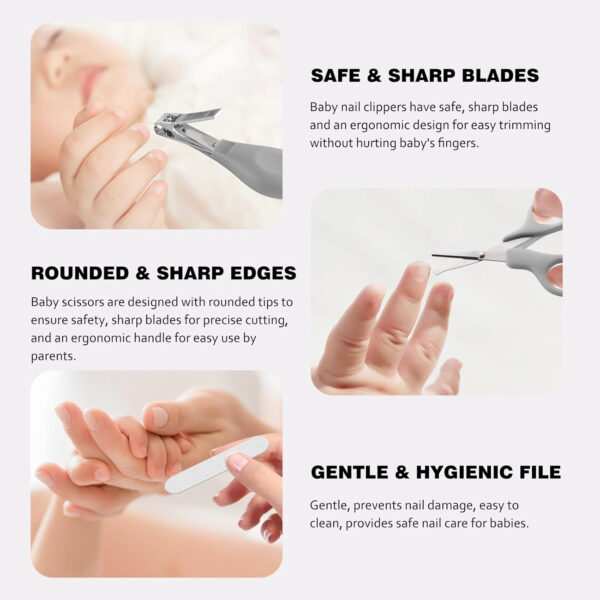 Baby Grooming Kit,Baby Health Care Kit,Baby Brush Soft Bristles 5 pcs Baby Nail Kit Nursery Care Kit Baby Hair Brush Hair Comb Nail Kit Safety Cutter Nail Clipper Set Pink