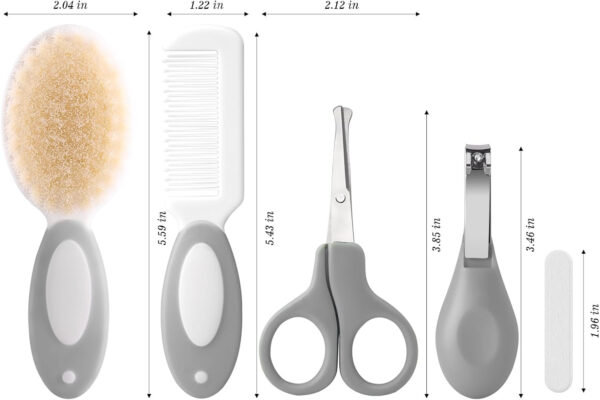 Baby Grooming Kit,Baby Health Care Kit,Baby Brush Soft Bristles 5 pcs Baby Nail Kit Nursery Care Kit Baby Hair Brush Hair Comb Nail Kit Safety Cutter Nail Clipper Set Pink