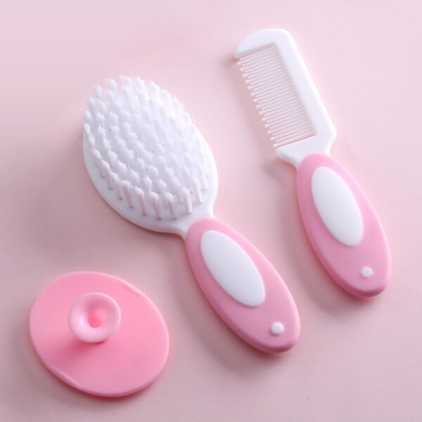 Baby Grooming Kit,Baby Health Care Kit,Baby Brush Soft Bristles 5 pcs Baby Nail Kit Nursery Care Kit Baby Hair Brush Hair Comb Nail Kit Safety Cutter Nail Clipper Set Pink