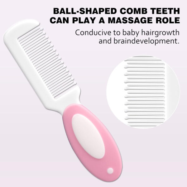 Baby Grooming Kit,Baby Health Care Kit,Baby Brush Soft Bristles 5 pcs Baby Nail Kit Nursery Care Kit Baby Hair Brush Hair Comb Nail Kit Safety Cutter Nail Clipper Set Pink