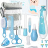OTTOLIVES Baby Healthcare and Grooming Kit, 24 in 1 Baby Electric Nail Trimmer Set Newborn Nursery Health Care Set for Newborn Infant Toddlers Baby Boys Girls Kids Haircut Tools (0-3 Years+) (Blue)