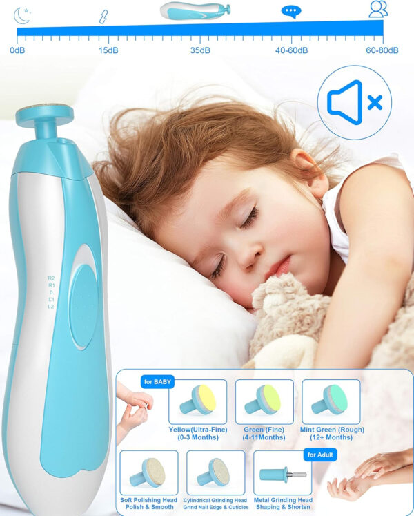 OTTOLIVES Baby Healthcare and Grooming Kit, 24 in 1 Baby Electric Nail Trimmer Set Newborn Nursery Health Care Set for Newborn Infant Toddlers Baby Boys Girls Kids Haircut Tools (0-3 Years+) (Blue)