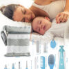 OTTOLIVES Baby Healthcare and Grooming Kit, 24 in 1 Baby Electric Nail Trimmer Set Newborn Nursery Health Care Set for Newborn Infant Toddlers Baby Boys Girls Kids Haircut Tools (0-3 Years+) (Blue)