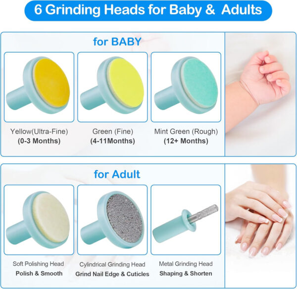 OTTOLIVES Baby Healthcare and Grooming Kit, 24 in 1 Baby Electric Nail Trimmer Set Newborn Nursery Health Care Set for Newborn Infant Toddlers Baby Boys Girls Kids Haircut Tools (0-3 Years+) (Blue)