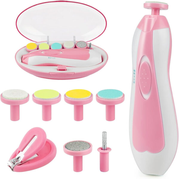 OTTOLIVES Baby Healthcare and Grooming Kit, 24 in 1 Baby Electric Nail Trimmer Set Newborn Nursery Health Care Set for Newborn Infant Toddlers Baby Boys Girls Kids Haircut Tools (0-3 Years+) (Blue)