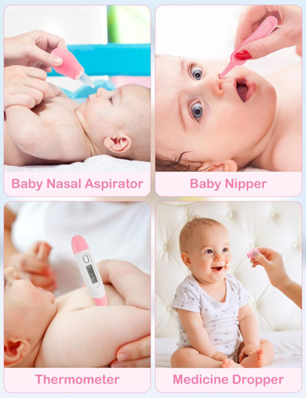 OTTOLIVES Baby Healthcare and Grooming Kit, 24 in 1 Baby Electric Nail Trimmer Set Newborn Nursery Health Care Set for Newborn Infant Toddlers Baby Boys Girls Kids Haircut Tools (0-3 Years+) (Blue)