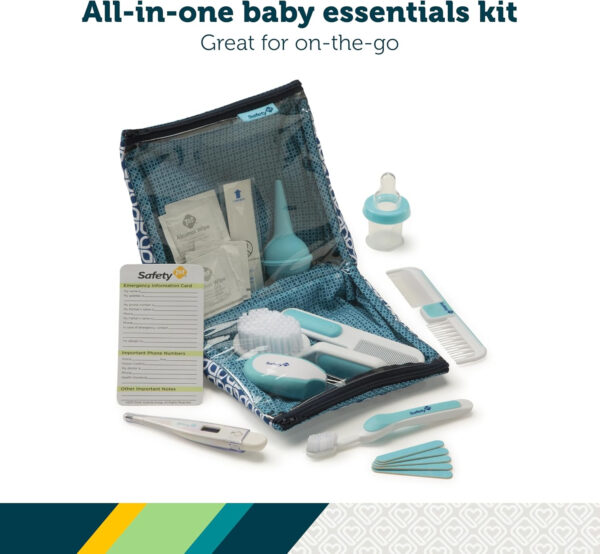 Safety 1st Deluxe Baby Healthcare and Grooming Kit, Arctic Blue, Newborn Baby Essentials, One Size, 25 Pieces